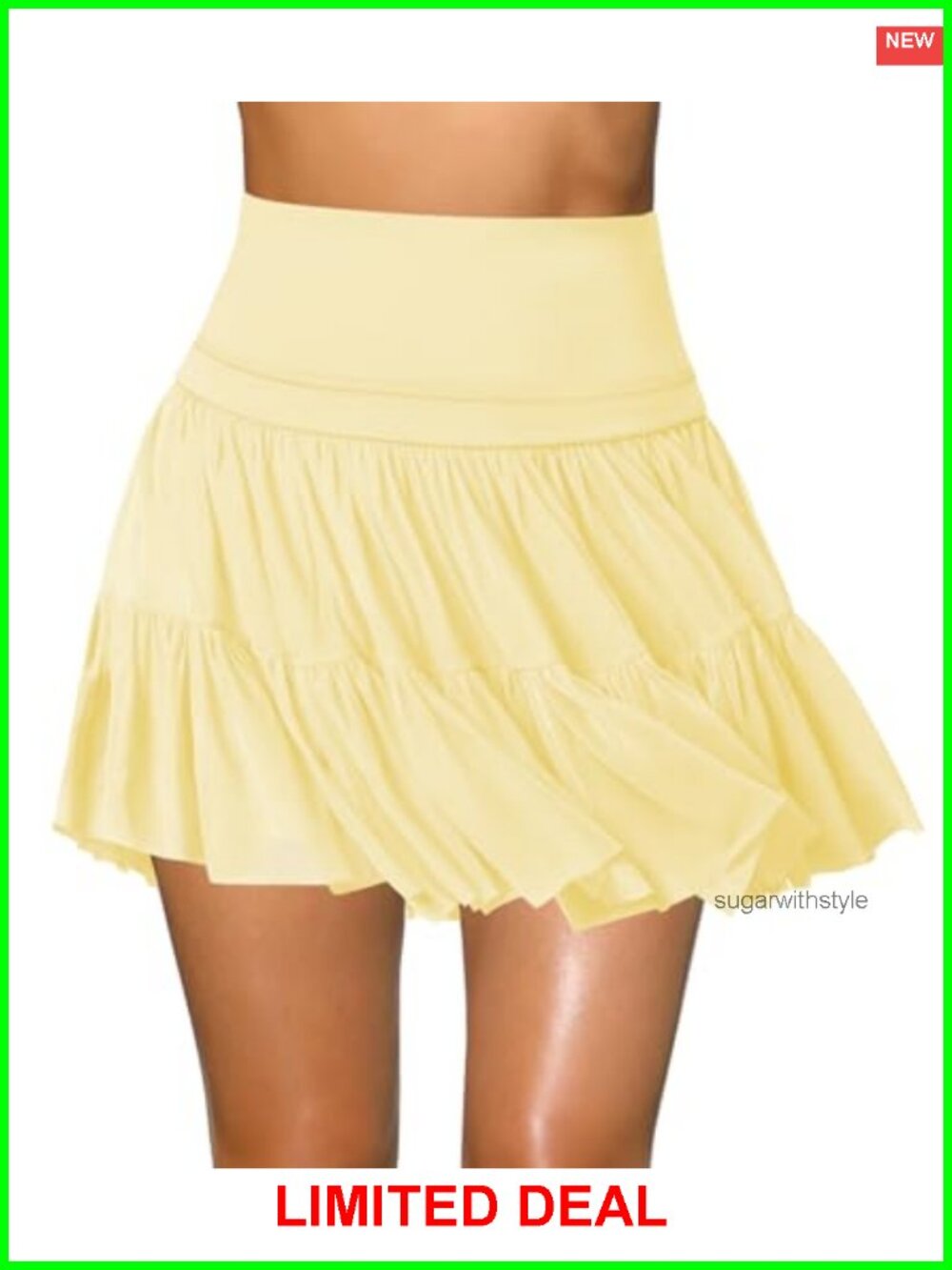 Women's Pleated Mini Skort Flowy Ruffle Tennis Skirt with Pockets